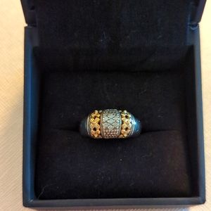 Gold Silver and Diamond Ring